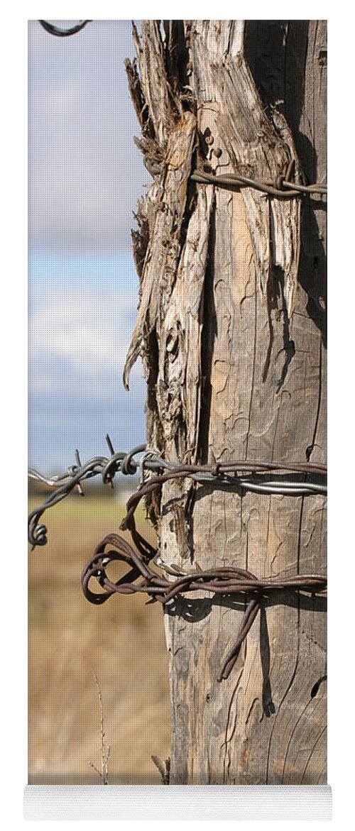 Post Yoga Mat featuring the photograph Oregon Fence Post by Jeff Floyd CA