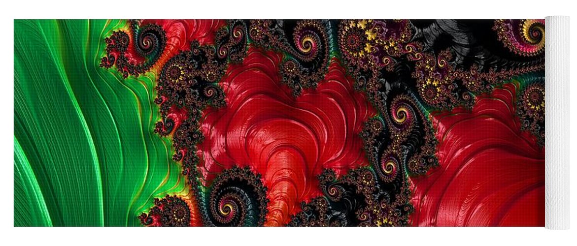 Oriental Abstract Yoga Mat featuring the digital art Oriental Abstract by Marianna Mills