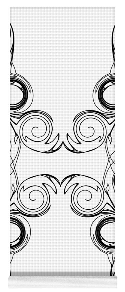 Ornate Curly Color Your Background Yoga Mat featuring the digital art Ornate Curly Color Your Background by Georgiana Romanovna