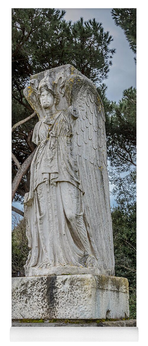 Ostia Antica - Minerva As Victory Yoga Mat featuring the photograph Ostia Antica - Minerva as Victory by Debra Martz