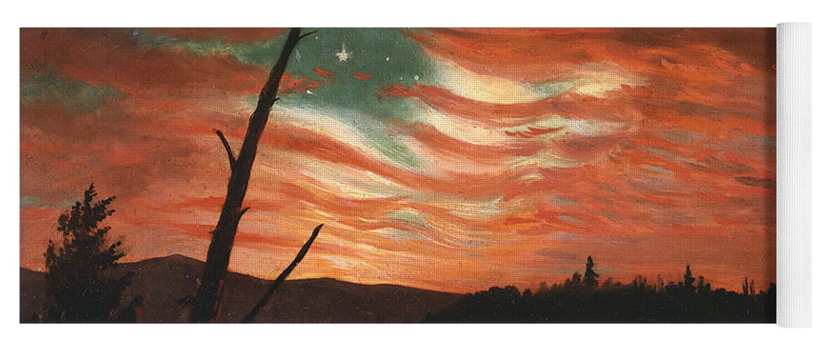 Our Yoga Mat featuring the painting Our Banner in the Sky by Frederic Edwin Church