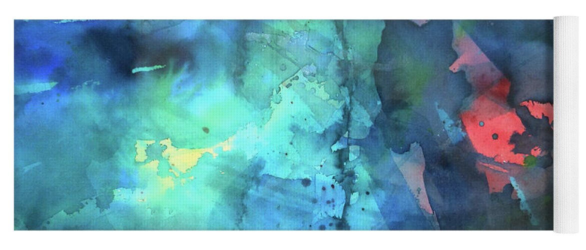 Abstract Yoga Mat featuring the painting Out of the Blue by Lucy Arnold