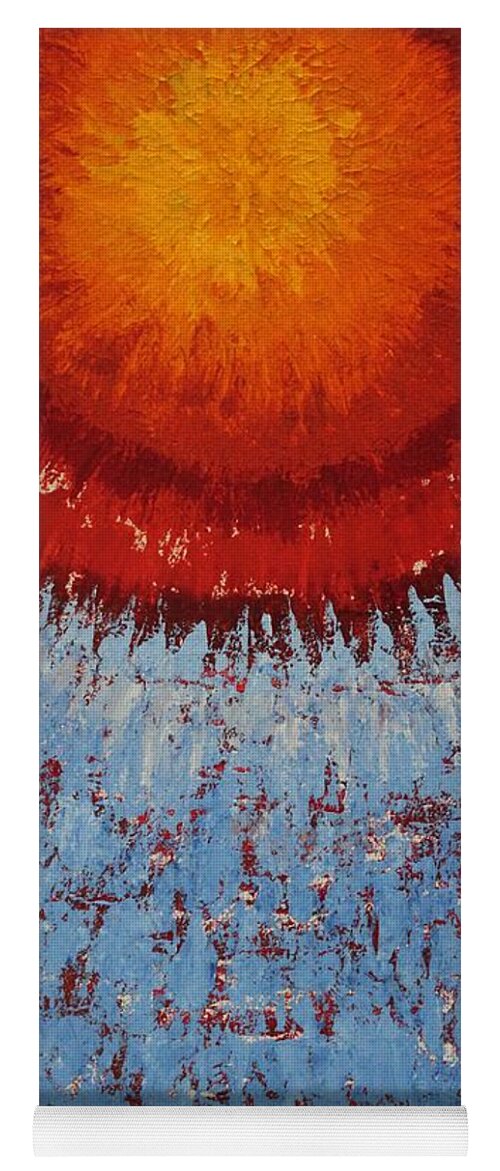 Sunburst Yoga Mat featuring the painting Outburst original painting by Sol Luckman