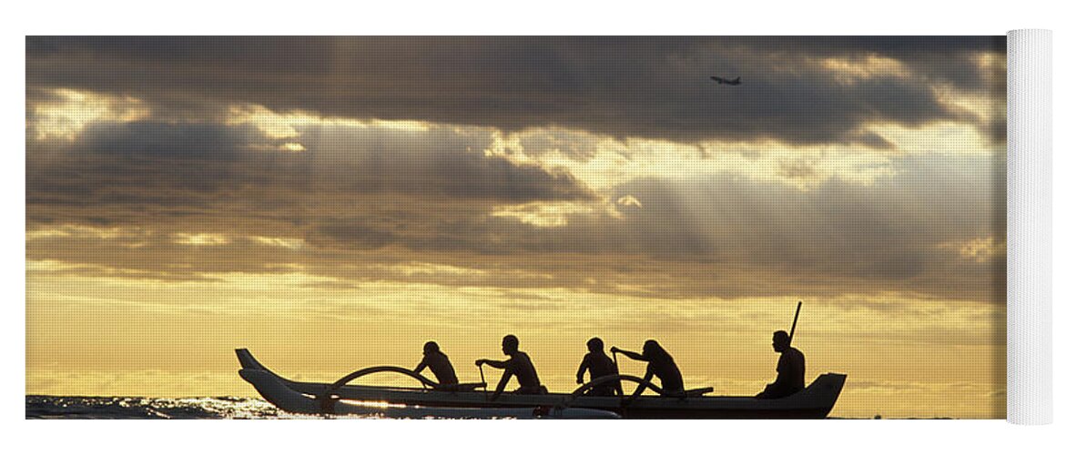 Beam Yoga Mat featuring the photograph Outrigger Canoe by Vince Cavataio - Printscapes