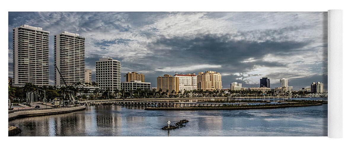 Boats Yoga Mat featuring the photograph Overlooking West Palm Beach by Debra and Dave Vanderlaan