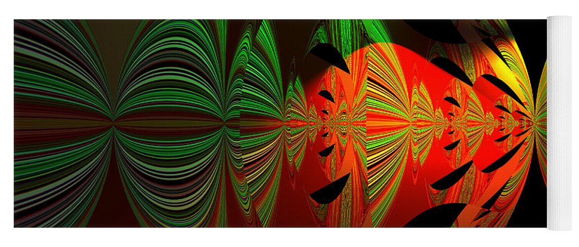 Art Yoga Mat featuring the photograph Art green, red, black by Oksana Semenchenko