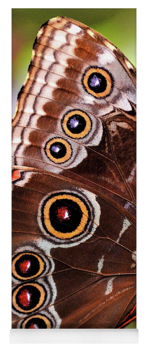 Owl Butterfly Yoga Mat featuring the photograph Owl Butterfly Portrait by Kathy Kelly