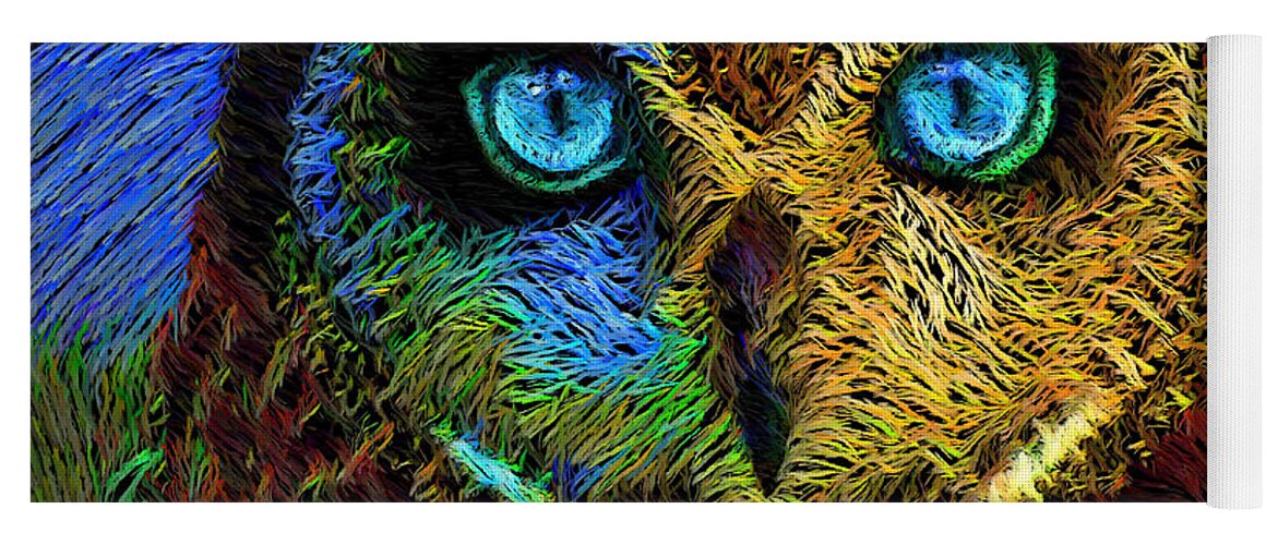 Rafael Salazar Yoga Mat featuring the digital art Owl by Rafael Salazar