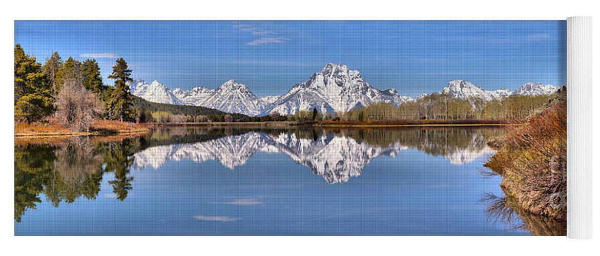 Oxbow Bend Yoga Mat featuring the photograph Oxbow Bend Panorama by Adam Jewell