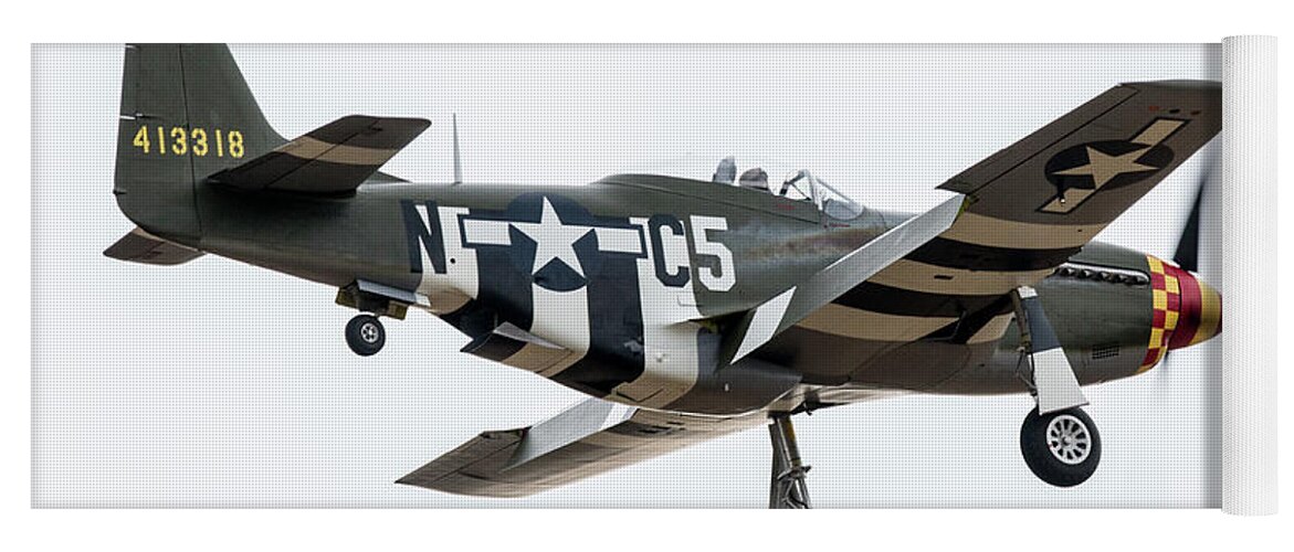 P51 Yoga Mat featuring the digital art P-51 Mustang - Frensi by Airpower Art