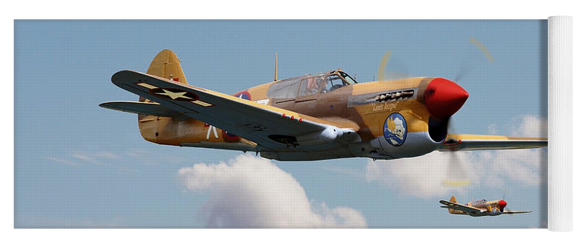 Aircraft Yoga Mat featuring the photograph P40 Warhawk by Pat Speirs