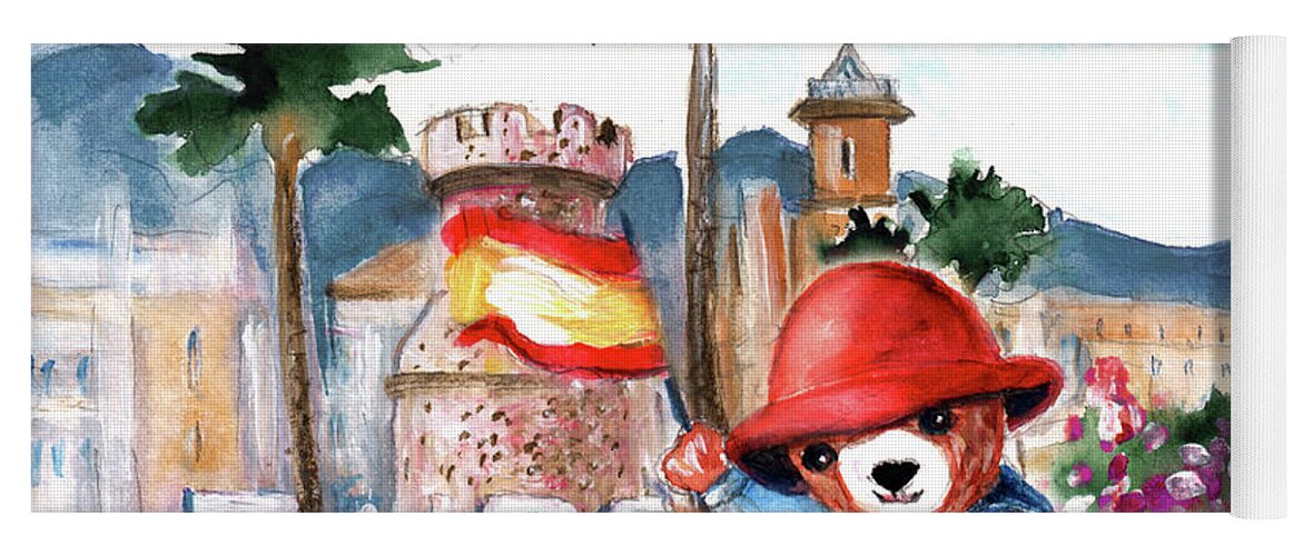 Go Teddy Yoga Mat featuring the painting Paddington Arrival In Spain by Miki De Goodaboom