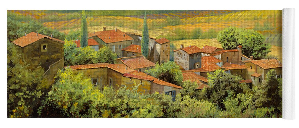 Tuscany Yoga Mat featuring the painting Paesaggio Toscano by Guido Borelli
