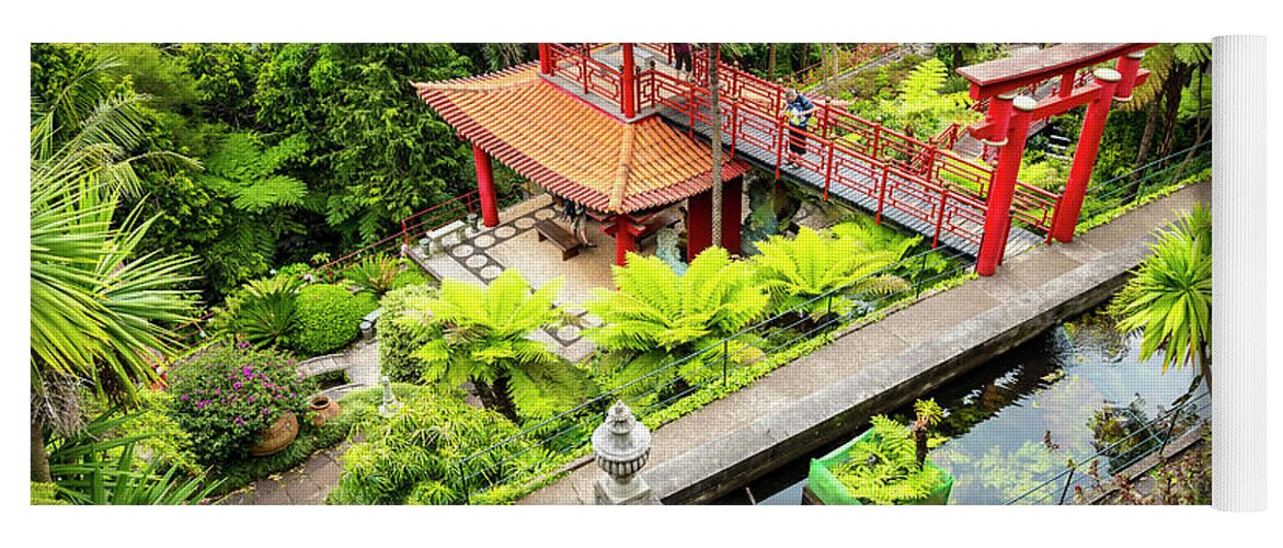 Tropical Yoga Mat featuring the photograph Pagoda pool by Brenda Kean