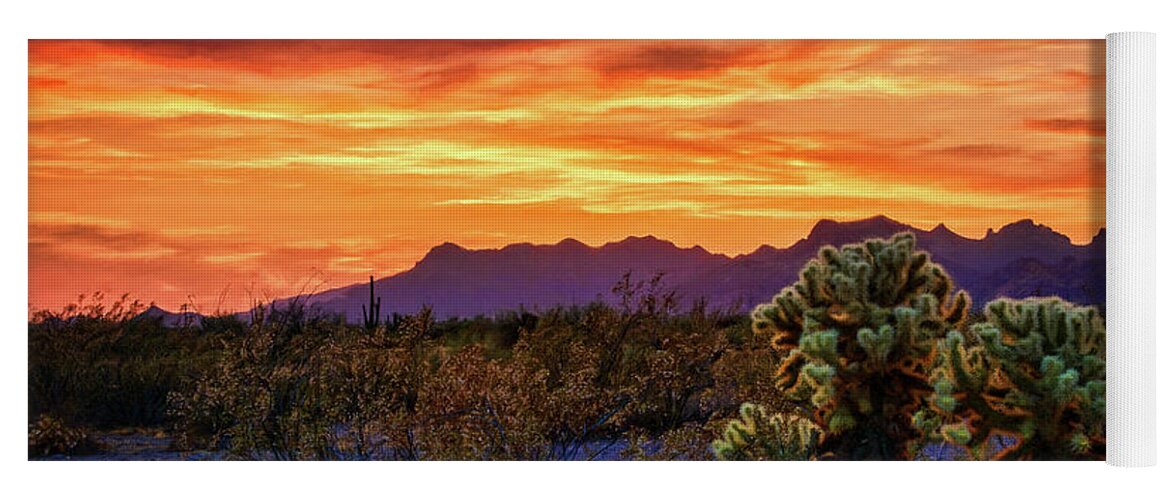 Sunset Yoga Mat featuring the photograph Paint the Desert Skies With Color  by Saija Lehtonen