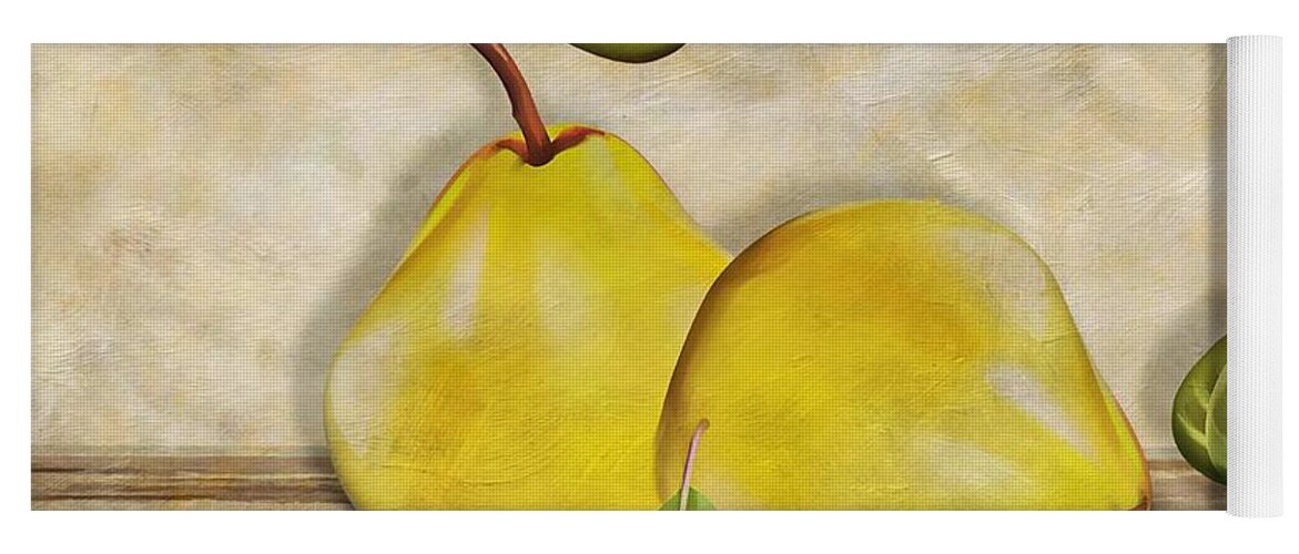 Pair Of Pears Yoga Mat featuring the digital art Pair of Pears by Nina Bradica