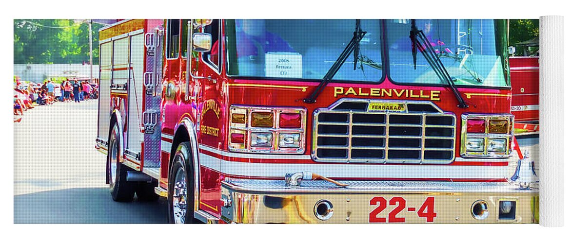 Palenville Fire District Yoga Mat featuring the painting Palenville Fire District 1 by Jeelan Clark