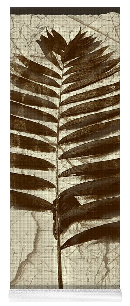 Photograph Yoga Mat featuring the digital art Palm Fossil Sandstone by Delynn Addams