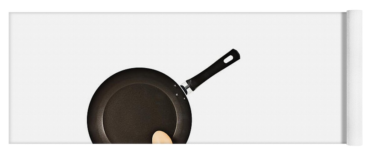 Pan Yoga Mat featuring the photograph Pan with Egg by Gert Lavsen