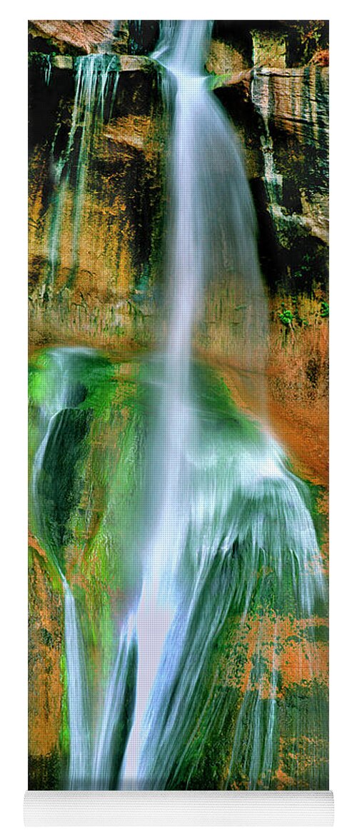 Utah Landscape Yoga Mat featuring the photograph Panorama Lower Calf Creek Falls Escalante NM Utah by Dave Welling