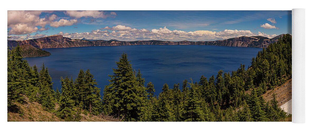 National Park Yoga Mat featuring the photograph Panorama of Crater Lake by Brenda Jacobs