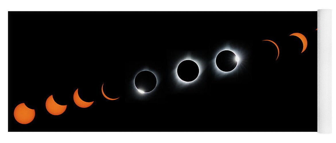 Eclipse Yoga Mat featuring the photograph Panorama of the Great American Eclipse by Tony Hake
