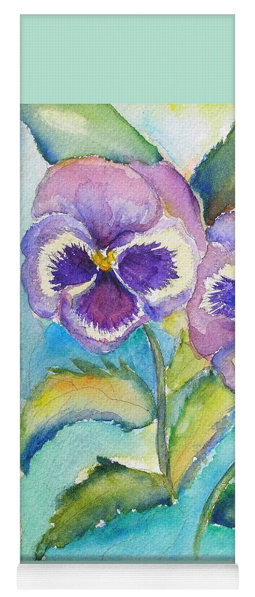 Pansy Yoga Mat featuring the painting Pansies by Patricia Piffath
