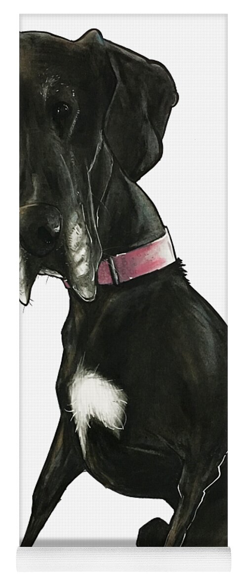 Dog Portrait Yoga Mat featuring the drawing Parish 3549 ZIVA by John LaFree