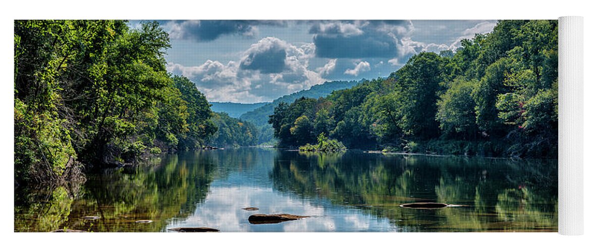 Gauley River Yoga Mat featuring the photograph Partially Cloudy Gauley River by Thomas R Fletcher
