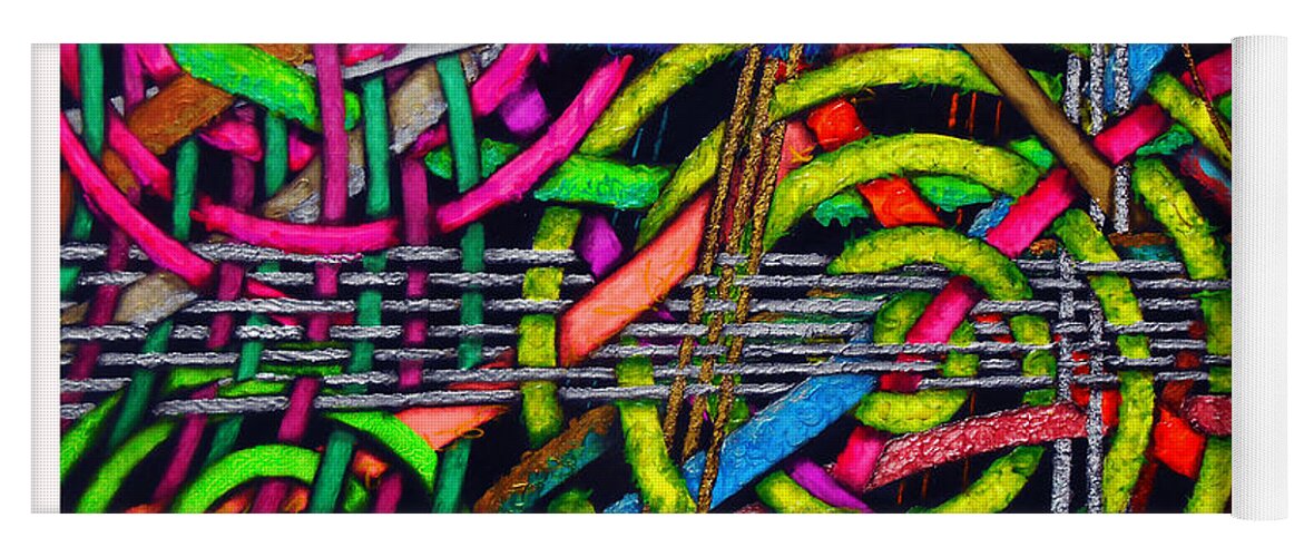 Abstract Yoga Mat featuring the painting Particle Track Forty-two by Scott Wallin