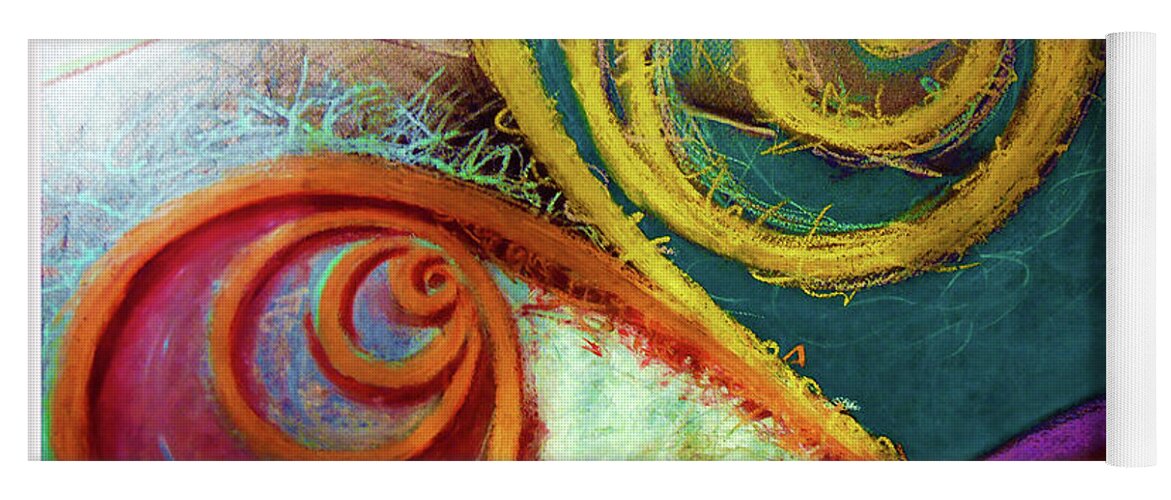 A Bright Yoga Mat featuring the painting Particle Track Study Six by Scott Wallin