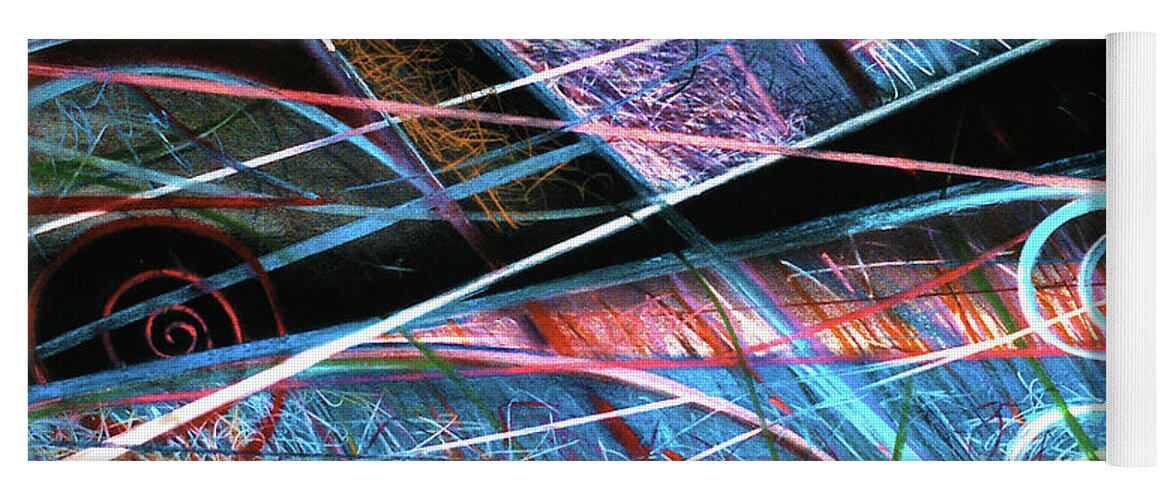 A Bright Yoga Mat featuring the painting Particle Track Study Twenty-five by Scott Wallin