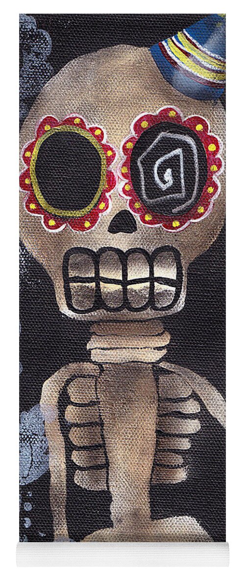 Day Of The Dead Yoga Mat featuring the painting Party Killer by Abril Andrade