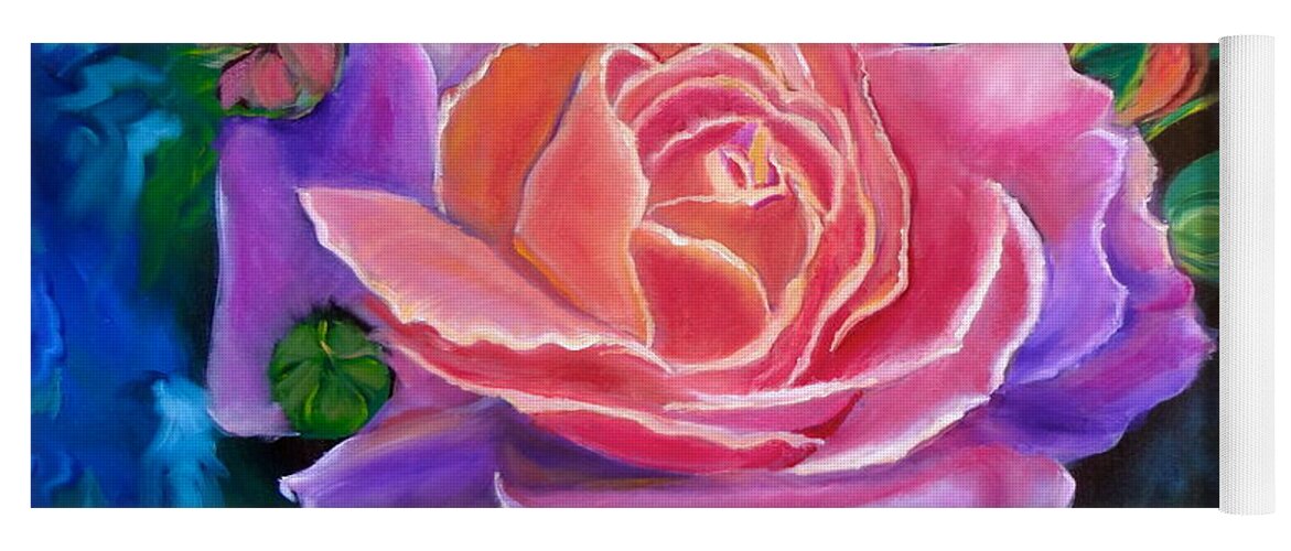Rose Yoga Mat featuring the painting Gala Rose by Jenny Lee