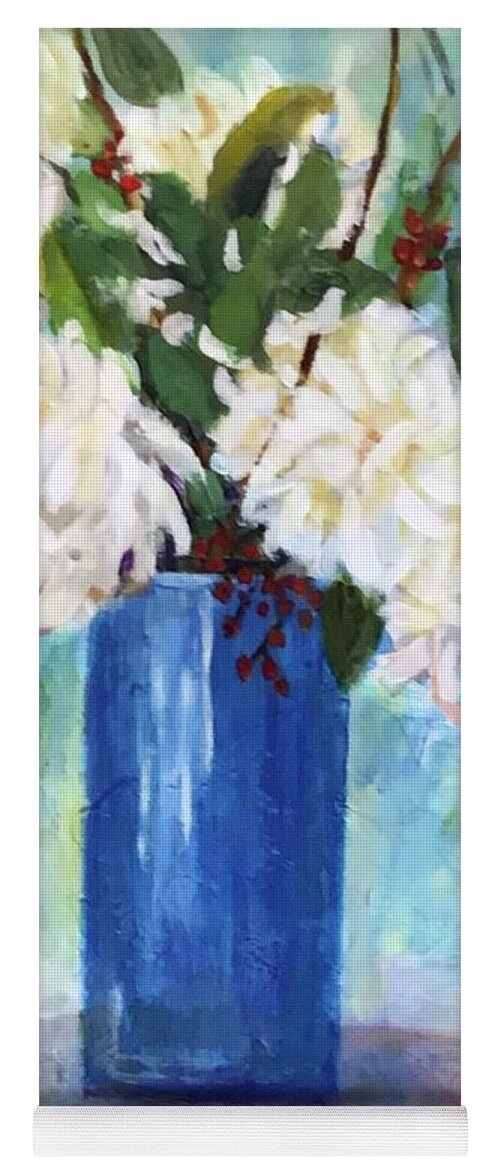 White Flowers Yoga Mat featuring the painting Party Time by Gloria Smith