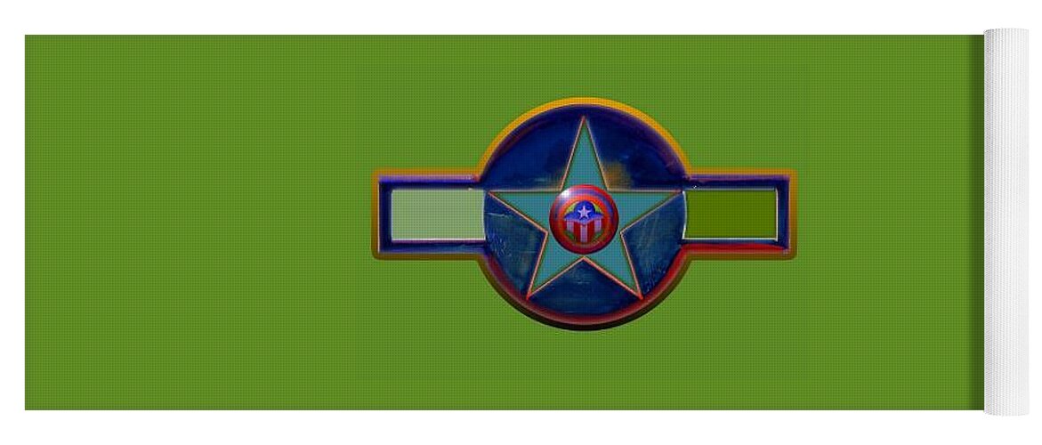 Usaaf Insignia Yoga Mat featuring the digital art Pax Americana Decal by Charles Stuart