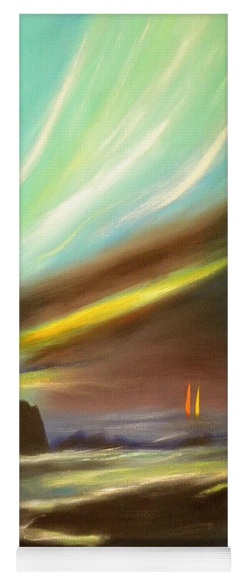 Sunset Yoga Mat featuring the painting Peace Is Colorful - Vertical Painting by Gina De Gorna