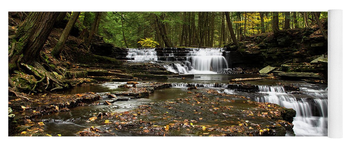 Waterfall Yoga Mat featuring the photograph Peaceful Flowing Falls by Christina Rollo