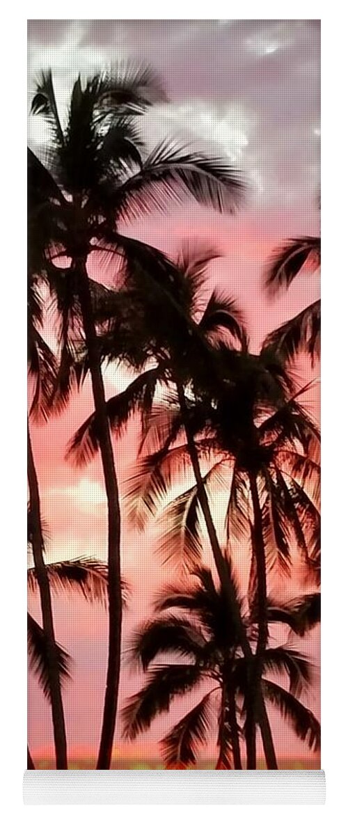 Palm Tree Yoga Mat featuring the photograph Peachy Palms by Jeff Cook