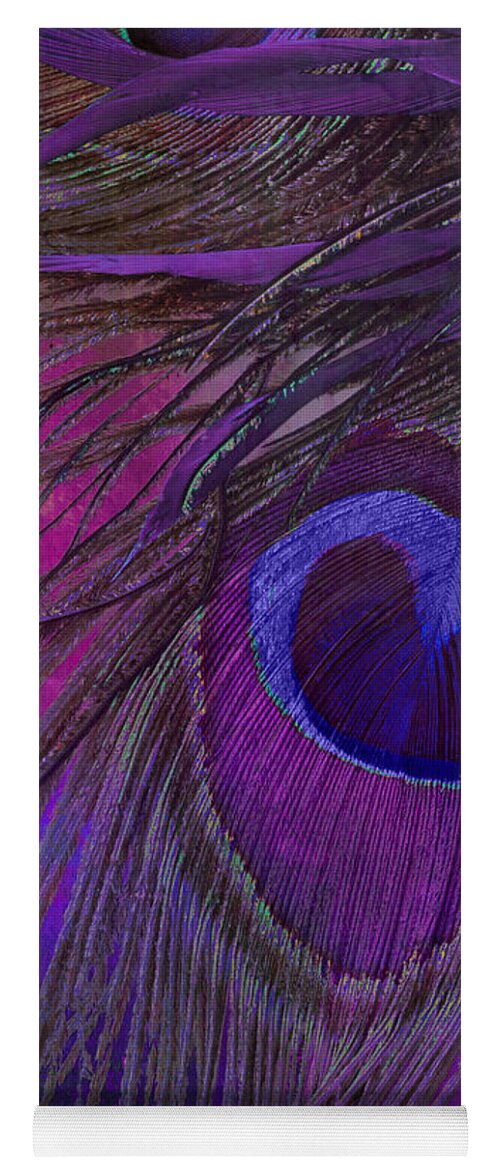 Peacock Feathers Yoga Mat featuring the painting Peacock Candy Purple by Mindy Sommers