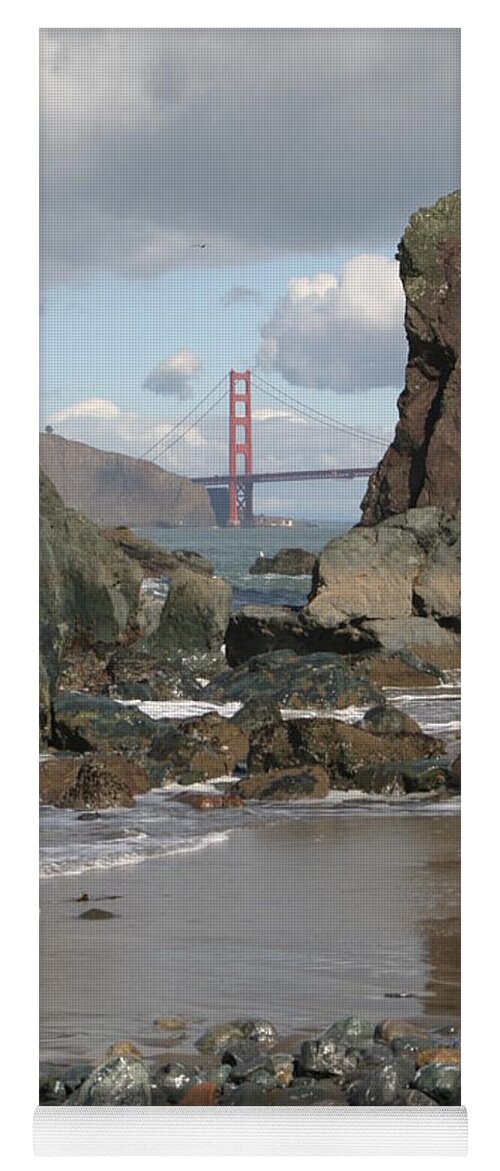 Golden Gate Bridge Yoga Mat featuring the photograph Peek-a-boo Bridge by Jeff Floyd CA