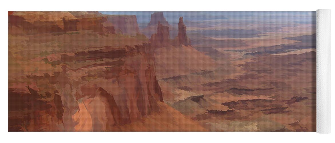 Canyonlands Yoga Mat featuring the digital art Peering Out 2 Watercolor by Gary Baird