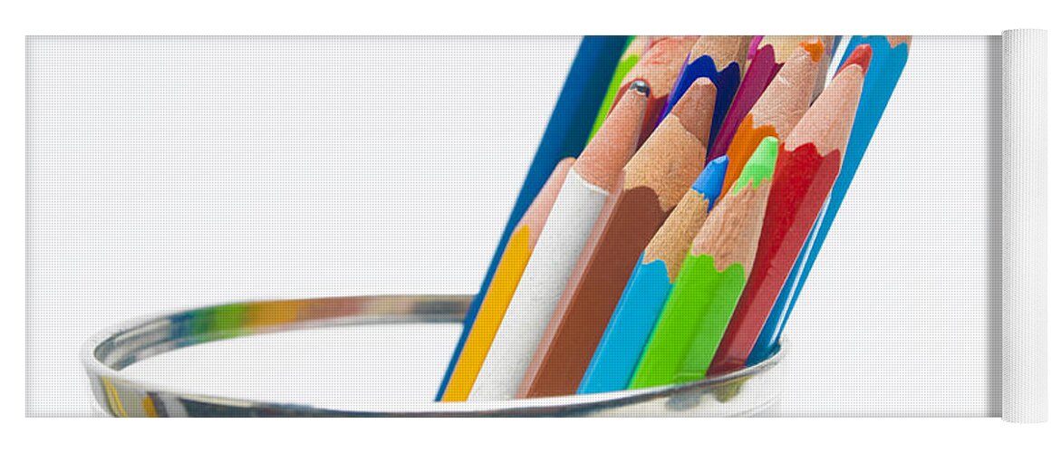Colored Yoga Mat featuring the photograph Pencils by Bernard Jaubert