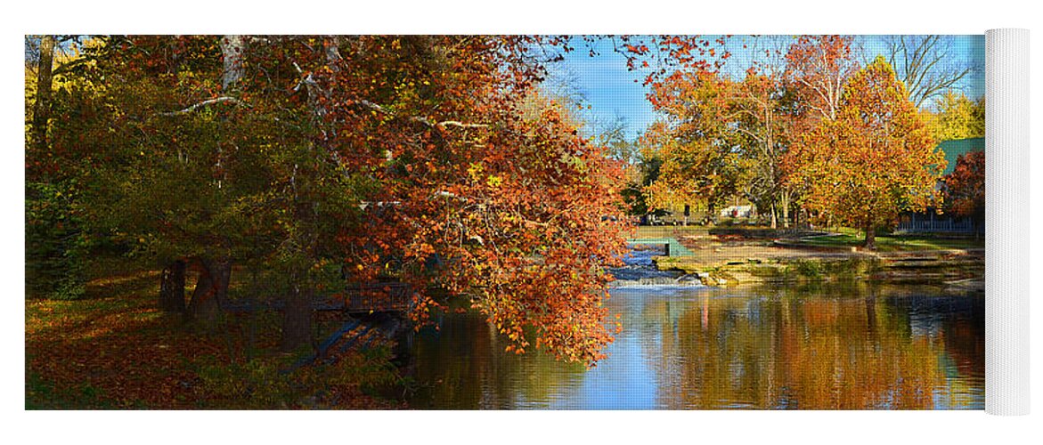 Falls Park Yoga Mat featuring the photograph Pendleton Falls Park in the Fall by Amy Lucid