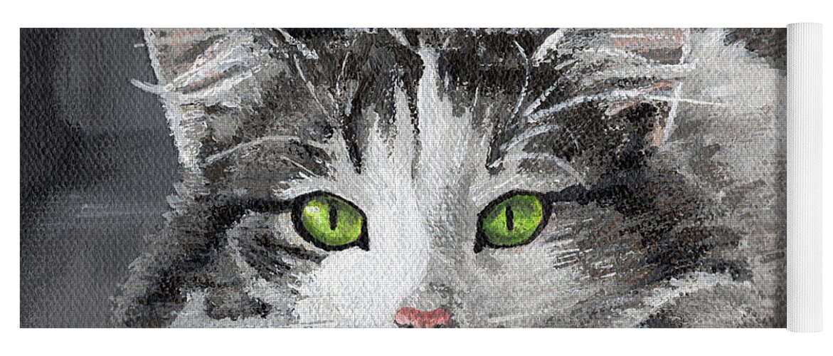 Cat Yoga Mat featuring the painting Penelope by Annie Troe
