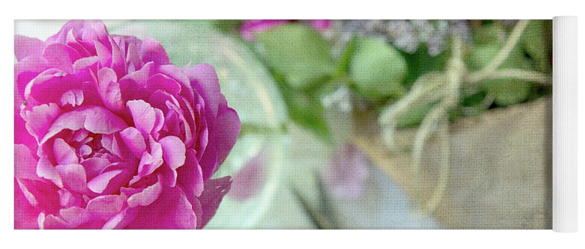 Lilacs Yoga Mat featuring the photograph Peonies and Lilacs 2 by Rebecca Cozart