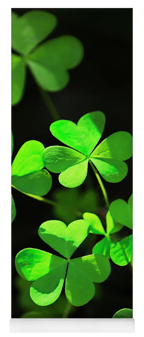 Clover Yoga Mat featuring the photograph Perfect Green Shamrock Clovers by Christina Rollo