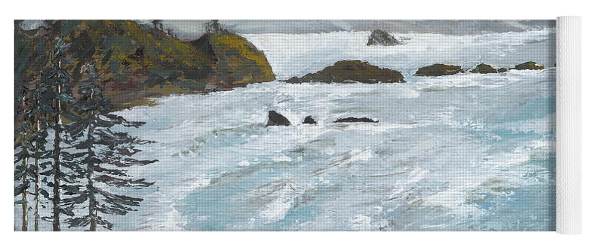 Oregon Coast Yoga Mat featuring the painting Perspective by Ovidiu Ervin Gruia