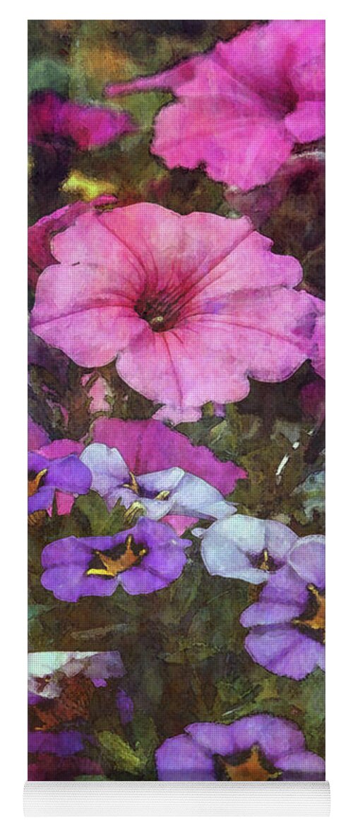 Impressionist Yoga Mat featuring the photograph Petunias 1051 IDP_2 by Steven Ward