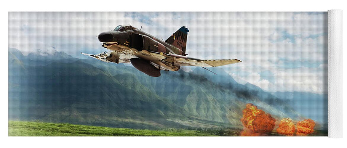 F-4 Phantom Yoga Mat featuring the digital art Phantom Bomb Run by Airpower Art